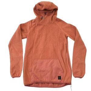 Orage Women's Orange Fleece Hoodie Jacket Small Hooded Sweatshirt Slim Fit $146